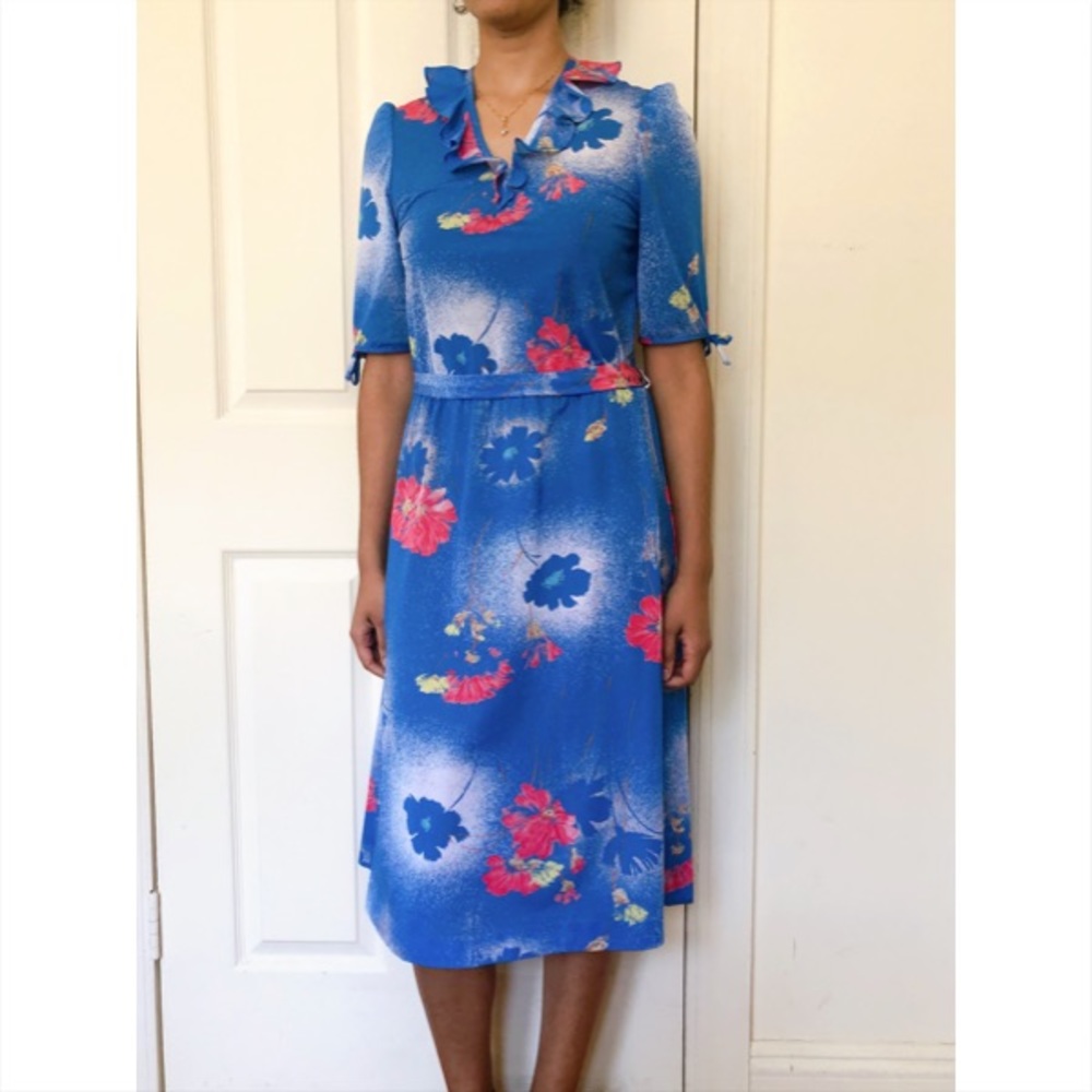 Vintage 70s house dress small DR